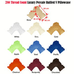 280TC Luxury Percale Ruffled V Pillowcase Chocolate - Home & Garden > Bedding