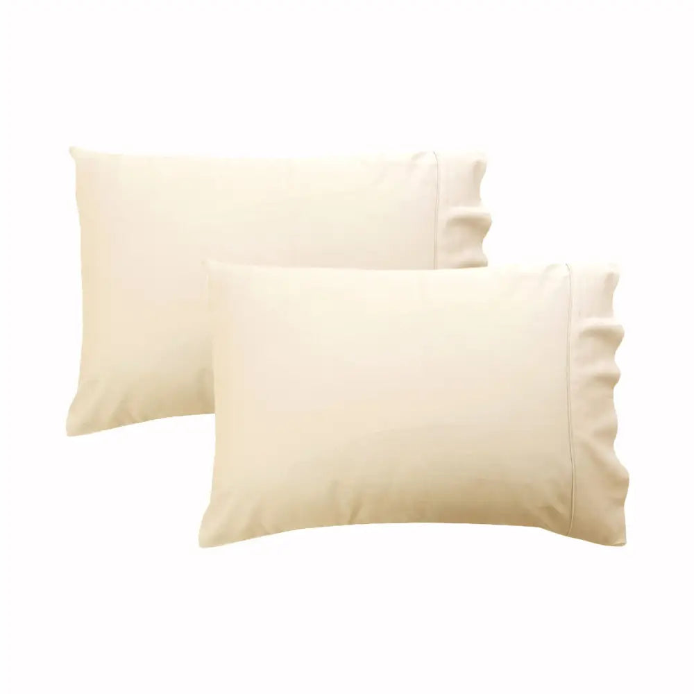 280TC Luxury Percale Standard Pillowcases Ecru - Home & Garden > Bedding