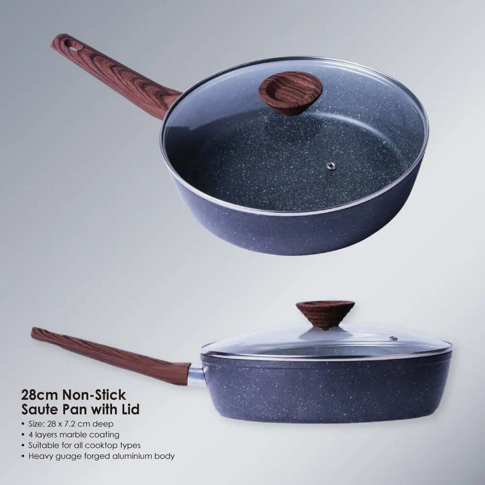 28cm PFOA Free Non-Stick Saute Pan with Lid - Home & Garden > Kitchenware > Kitchen Utensils