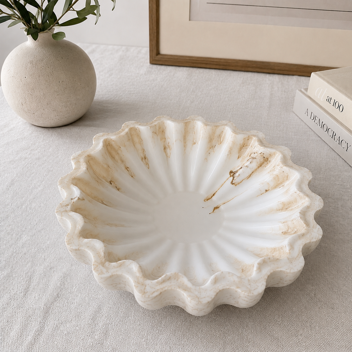 Sunday Tide Coastal Seafoam Bowl in Coastal Stone