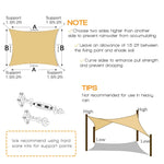2m x 3m Rectangle Sun Shade Sails for Patios Sun UV Outdoor Canopy Backyard Sunshades - Home & Garden > Shading >