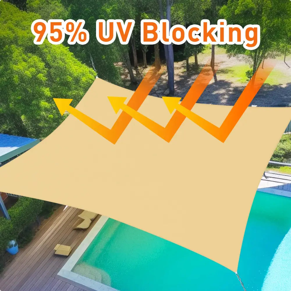 2m x 3m Rectangle Sun Shade Sails for Patios Sun UV Outdoor Canopy Backyard Sunshades - Home & Garden > Shading >