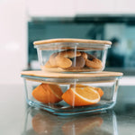 2pc Bamboo Cover Food Container Medium and Large - Home & Garden > Kitchenware > Food Storage