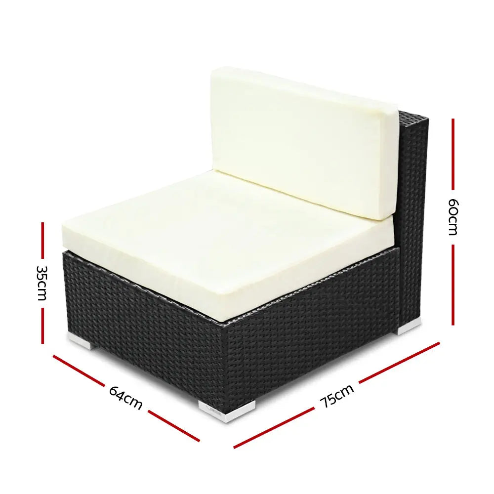 2PC Gardeon Outdoor Furniture Sofa Set Wicker Rattan Garden Lounge Chair Setting - Furniture > Outdoor
