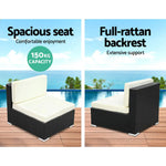 2PC Gardeon Outdoor Furniture Sofa Set Wicker Rattan Garden Lounge Chair Setting - Furniture > Outdoor