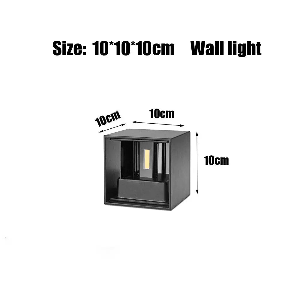 2PCS 12W LED Wall Light Waterproof Up Down Lamp Cube Sconce Yard Indoor Outdoor - Home & Garden > Garden Lights