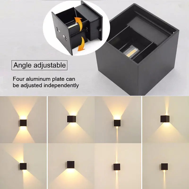 2PCS 12W LED Wall Light Waterproof Up Down Lamp Cube Sconce Yard Indoor Outdoor - Home & Garden > Garden Lights