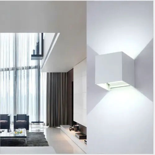 2PCS 12W LED Wall Light Waterproof Up Down Lamp Cube Sconce Yard Indoor Outdoor - Home & Garden > Garden Lights