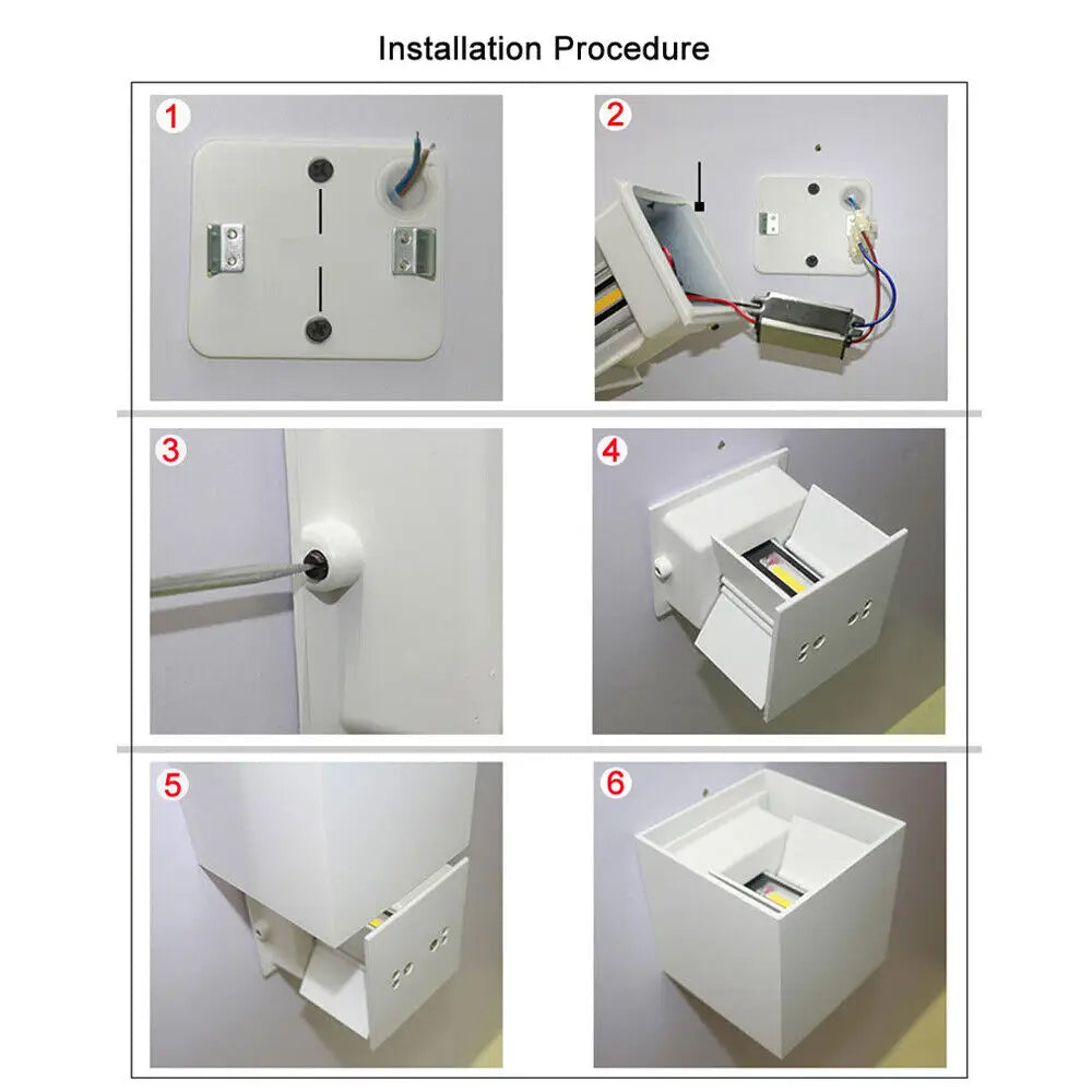 2PCS 12W LED Wall Light Waterproof Up Down Lamp Cube Sconce Yard Indoor Outdoor - Home & Garden > Garden Lights