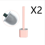 2PCS Bathroom Silicone Bristles Toilet Brush with Holder Creative Cleaning Brush - Home & Garden > Bathroom Accessories