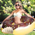 2pcs Coffee Inflatable Giant Donut Raft Swim Ring Float Swimming Pool Beach Pink Coff 120CM - Home & Garden > Pool &