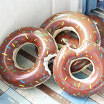 2pcs Coffee Inflatable Giant Donut Raft Swim Ring Float Swimming Pool Beach Pink Coff 80CM - Home & Garden > Pool &