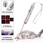 2PCS USB Rechargeable Multifunctional Laser Pointer for Cats - Interactive Toy with Star and Butterfly Patterns - Pet