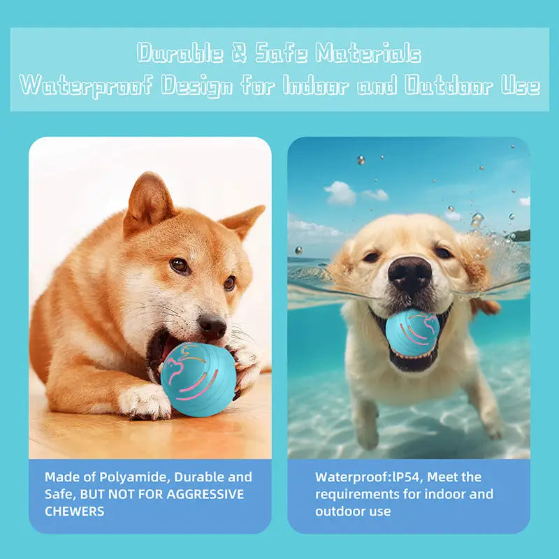 2PCS Yellow Rechargeable Automatic Jumping Pet Toy Ball - Interactive Smart Play Ball for Dogs & Cats - Pet Care > Toys