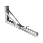 2x 10’’ Stainless Steel Folding Table Bracket Shelf Bench 50kg Load Heavy Duty - Furniture > Office