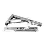 2x 10’’ Stainless Steel Folding Table Bracket Shelf Bench 50kg Load Heavy Duty - Furniture > Office