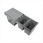 2x 15L Pull Out Trash Bin Dual Kitchen Garbage Waste Basket Bin - Home & Garden > Kitchenware