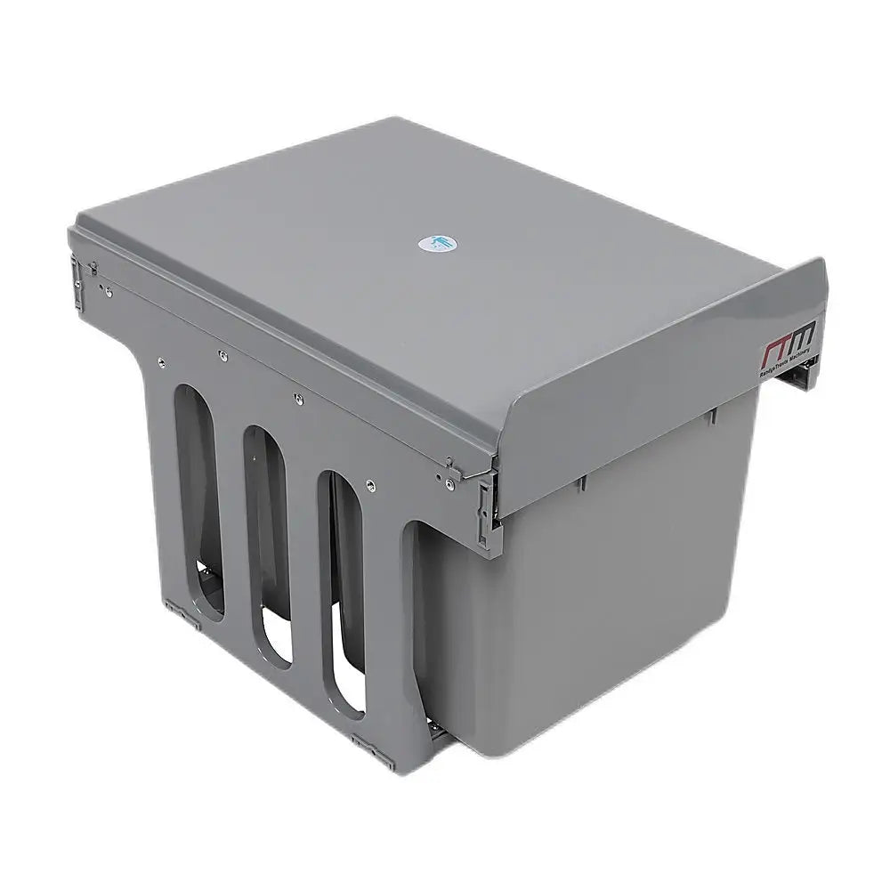2x 15L Pull Out Trash Bin Dual Kitchen Garbage Waste Basket Bin - Home & Garden > Kitchenware
