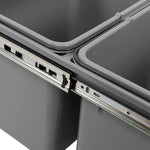 2x 15L Pull Out Trash Bin Dual Kitchen Garbage Waste Basket Bin - Home & Garden > Kitchenware