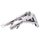 2x 20’’ Stainless Steel Folding Table Bracket Shelf Bench 50kg Load Heavy Duty - Furniture > Office