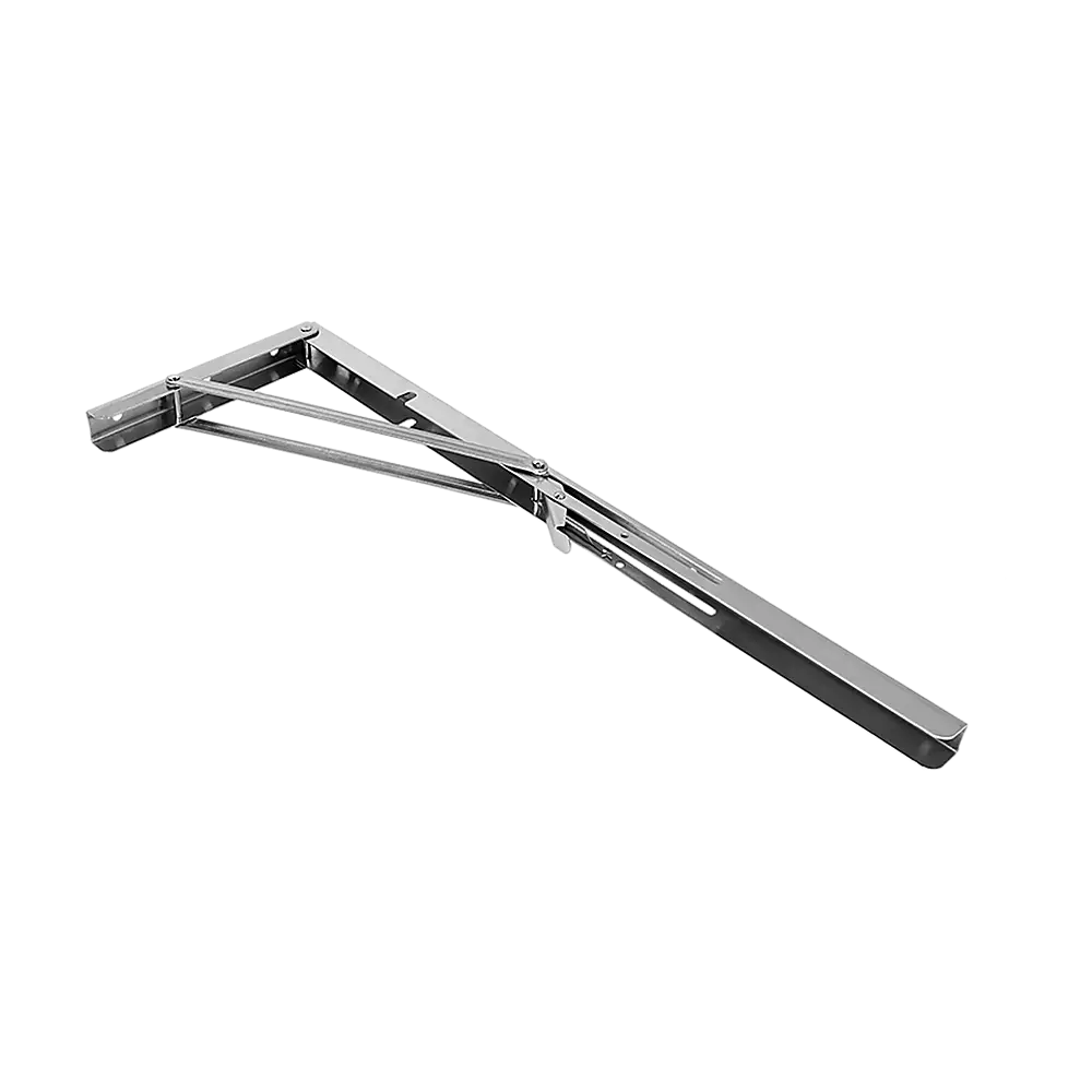 2x 20’’ Stainless Steel Folding Table Bracket Shelf Bench 50kg Load Heavy Duty - Furniture > Office