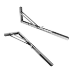 2x 20’’ Stainless Steel Folding Table Bracket Shelf Bench 50kg Load Heavy Duty - Furniture > Office