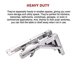 2x 20’’ Stainless Steel Folding Table Bracket Shelf Bench 50kg Load Heavy Duty - Furniture > Office