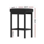 2x Artiss Metal Bar Stools PU Seat Dining Counter Chairs - Furniture > Bar Stools & Chairs > Table & Bar Stools