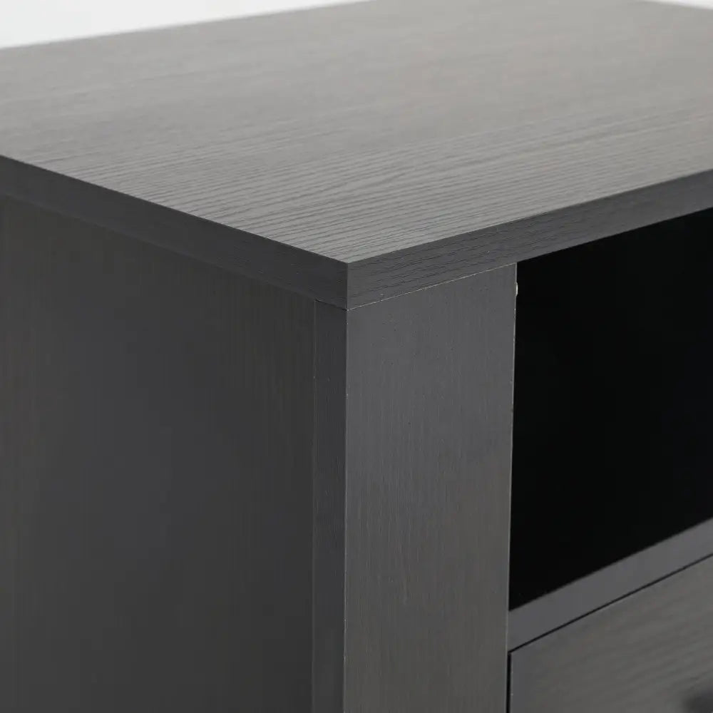 2X Bedside Table Side Storage Cabinet Nightstand Bedroom 2 Drawer 1 Shelf ZURI BLACK - Furniture > Bedroom > Bedside