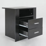 2X Bedside Table Side Storage Cabinet Nightstand Bedroom 2 Drawer 1 Shelf ZURI BLACK - Furniture > Bedroom > Bedside