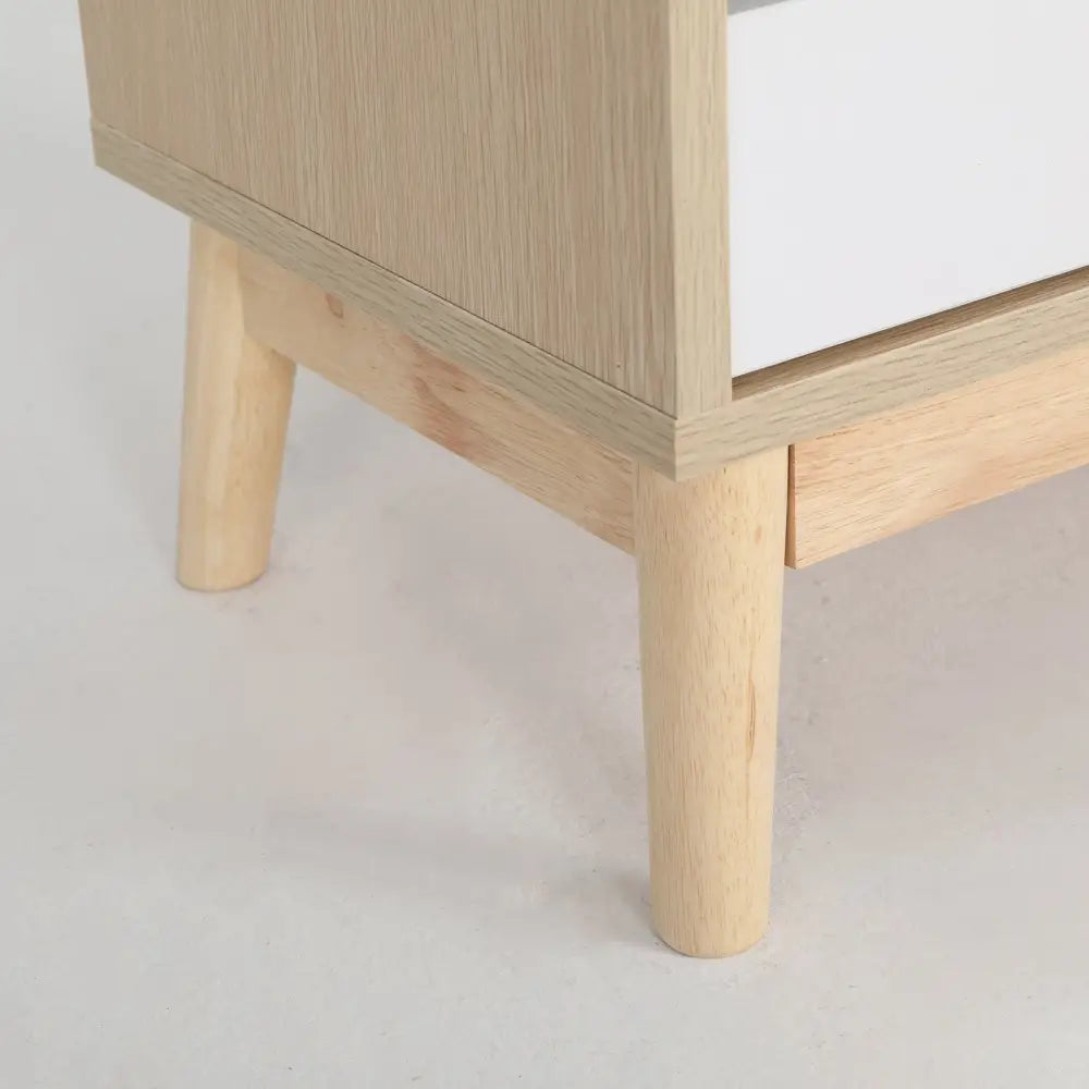 2X Bedside Table Side Storage Cabinet Nightstand Bedroom 2 Drawer ANYA OAK - Furniture > Bedroom > Bedside Tables