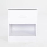 2X Bedside Tables Storage Cabinet Nightstand 1 Drawer 1 Shelf ELLA WHITE - Furniture > Bedroom > Bedside Tables