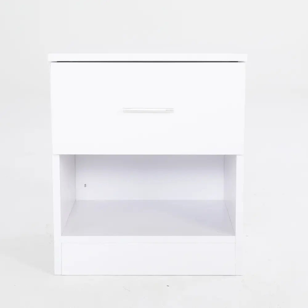 2X Bedside Tables Storage Cabinet Nightstand 1 Drawer 1 Shelf ELLA WHITE - Furniture > Bedroom > Bedside Tables