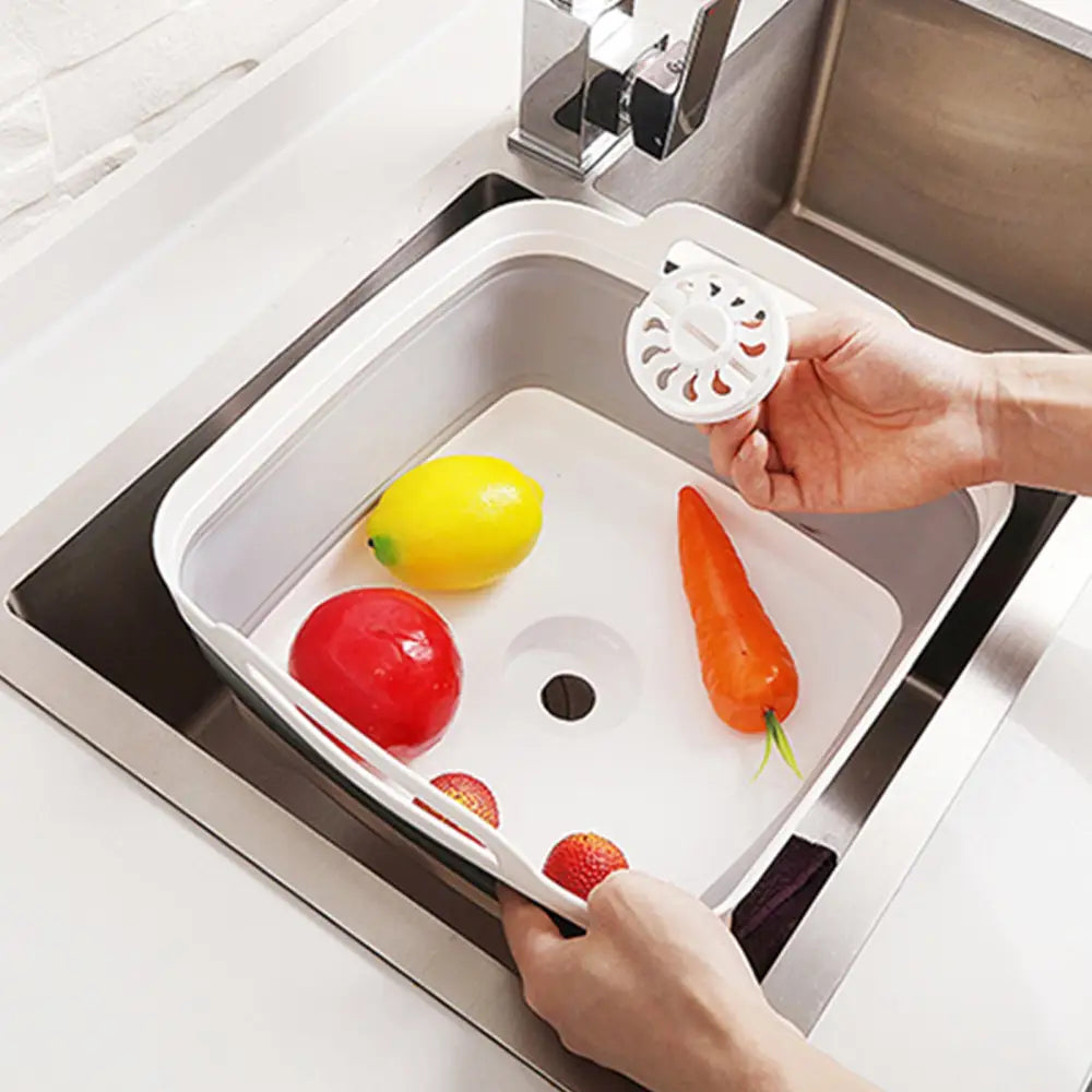 2x Collapsible Strainer Foldable Fruit Veggies Wash Colander Storage Basket - Home & Garden > Kitchenware