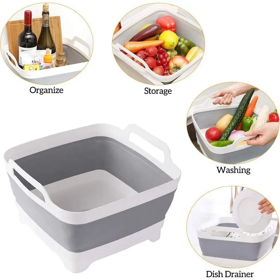 2x Collapsible Strainer Foldable Fruit Veggies Wash Colander Storage Basket - Home & Garden > Kitchenware