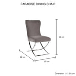 2X Dining Chair Grey Fabric Upholstery Beautiful Quilting Shiny Silver Colour Legs - Furniture > Dining