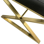 2X Dining Chair Stainless Gold Frame & Seat Black PU Leather - Furniture > Bar Stools & Chairs