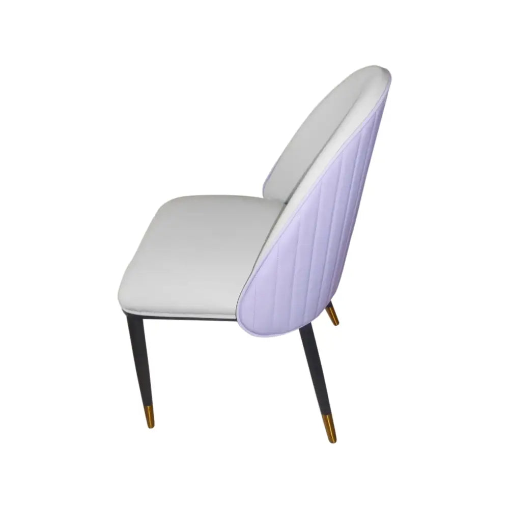 2X Dining Chairs Purple Colour Premium Leatherette Carbon Steel Frame Firm Support - Furniture > Dining