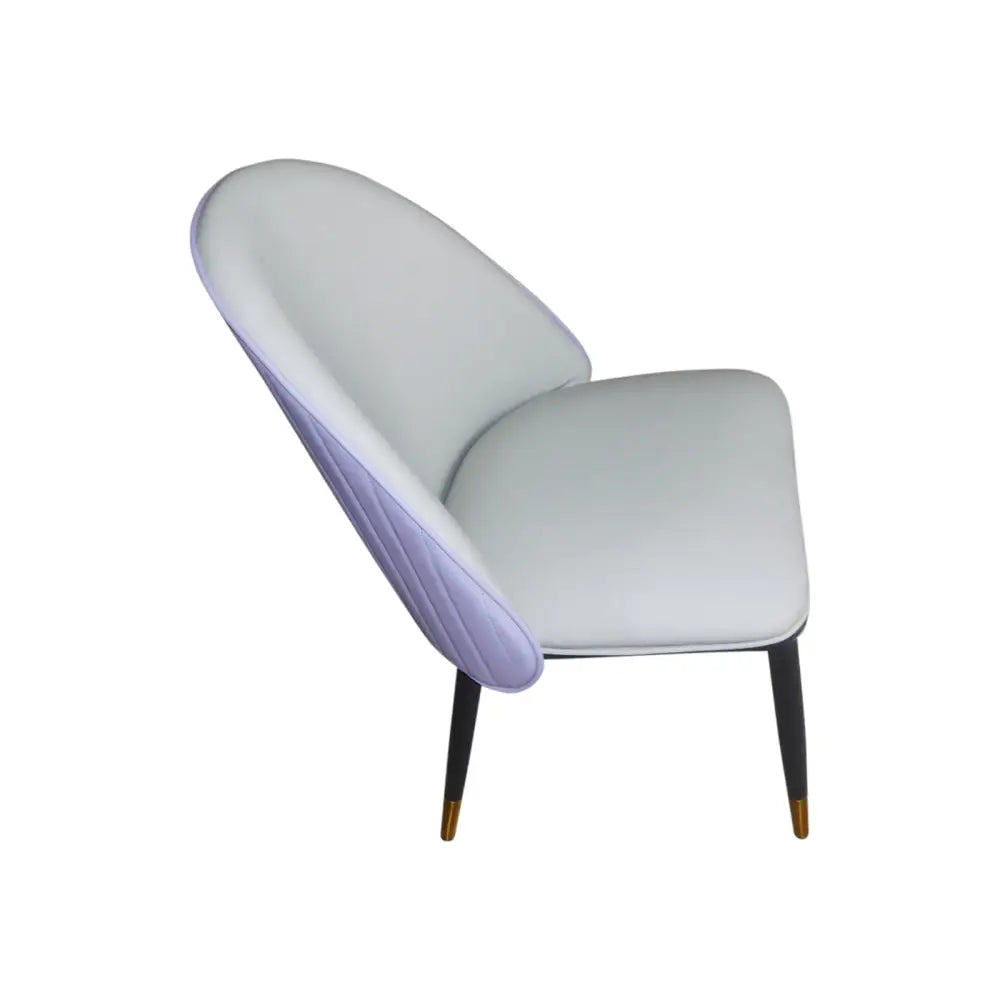 2X Dining Chairs Purple Colour Premium Leatherette Carbon Steel Frame Firm Support - Furniture > Dining