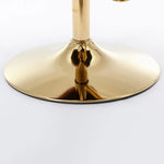 2x Faux Leather Golden Base Swivel Bar Stools- Beige - Furniture > Bar Stools & Chairs