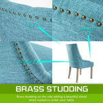 2X French Provincial Dining Chair Oak Leg AMOUR BLUE - Furniture > Bar Stools & Chairs