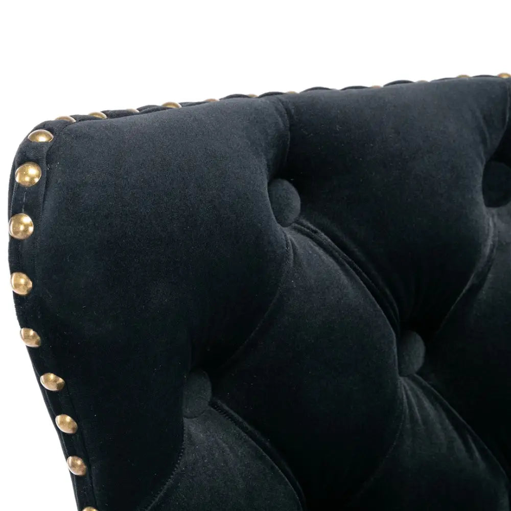 2x Height Adjustable Swivel Bar Stool Velvet Nailhead Barstool with Footrest - Furniture > Bar Stools & Chairs > Table