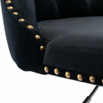 2x Height Adjustable Swivel Bar Stool Velvet Nailhead Barstool with Footrest - Furniture > Bar Stools & Chairs > Table
