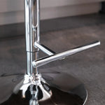 2x Height Adjustable Swivel Bar Stool Velvet Studs Barstool with Footrest and Chromed Base- Black - Furniture > Bar
