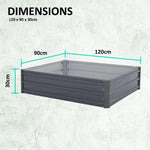 2X Raised Garden Bed Galvanised Steel Planter 120 x 90 x 30cm GREY - Home & Garden > Garden Beds
