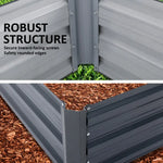 2X Raised Garden Bed Galvanised Steel Planter 120 x 90 x 30cm GREY - Home & Garden > Garden Beds