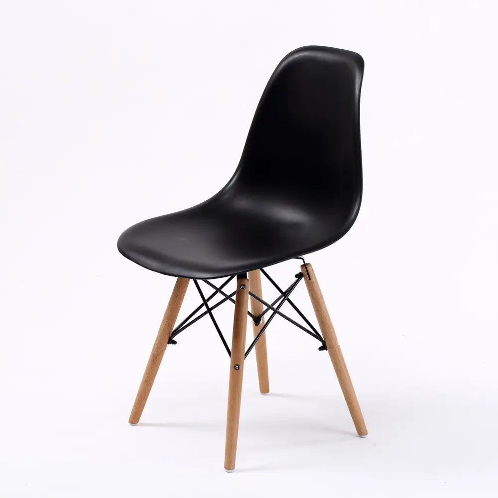 2X Retro Dining Cafe Chair DSW BLACK - Furniture > Bar Stools & Chairs