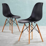 2X Retro Dining Cafe Chair DSW BLACK - Furniture > Bar Stools & Chairs