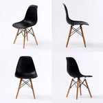 2X Retro Dining Cafe Chair DSW BLACK - Furniture > Bar Stools & Chairs