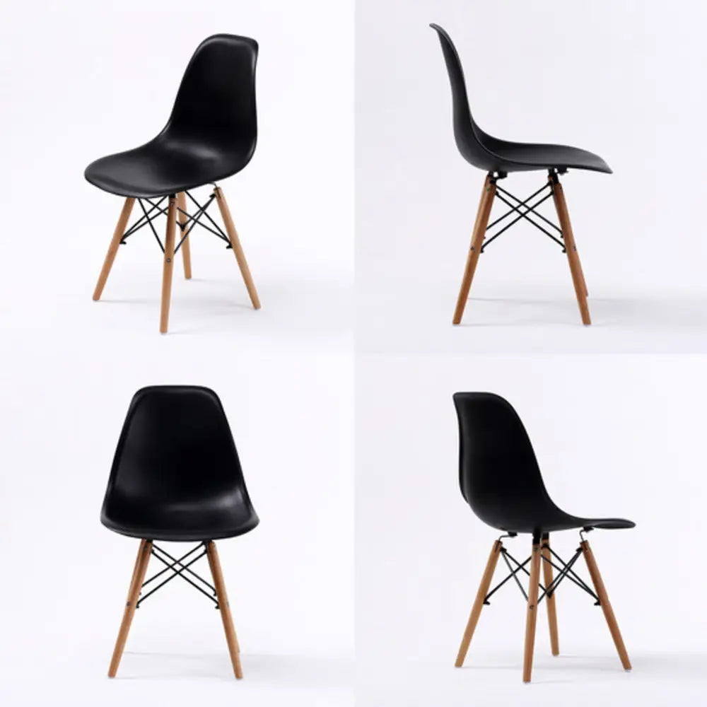 2X Retro Dining Cafe Chair DSW BLACK - Furniture > Bar Stools & Chairs
